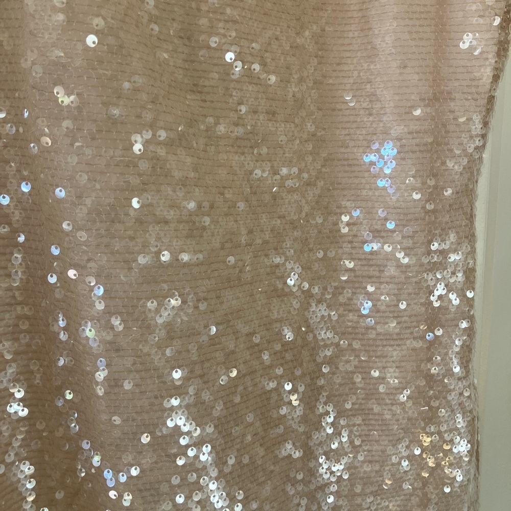 NWT A New Day Women's A-Line V-Neck Mini Sequin Party Dress - Cream (Medium) - Picture 5 of 9